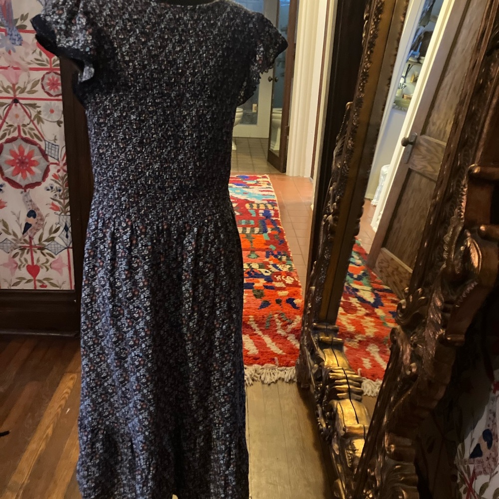 Luxology Blue Floral Midi Dress - Picture 2 of 3